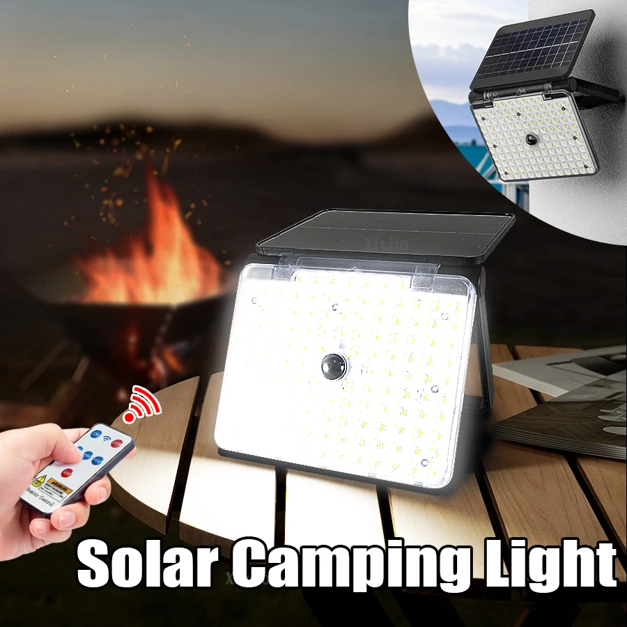 

Уличный солнечный свет, украшение для сада с дистанционным управлением, солнечный светильник для кемпинга, складные внешние солнечные лампы для уличного двора