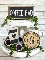 1pc Elegant Wooden Coffee Tray - Stylish Layered Construction for Aesthetic Accentuation in Homes Bars & Coffee Shops