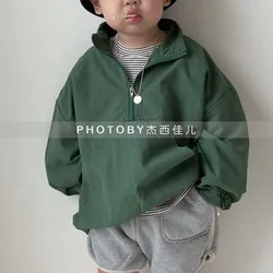 Children Clothing Kids Jacket Korean Style New Autumn Baby Boys and Girls Pocket Windbreaker Kids Solid Color Casual Jacket