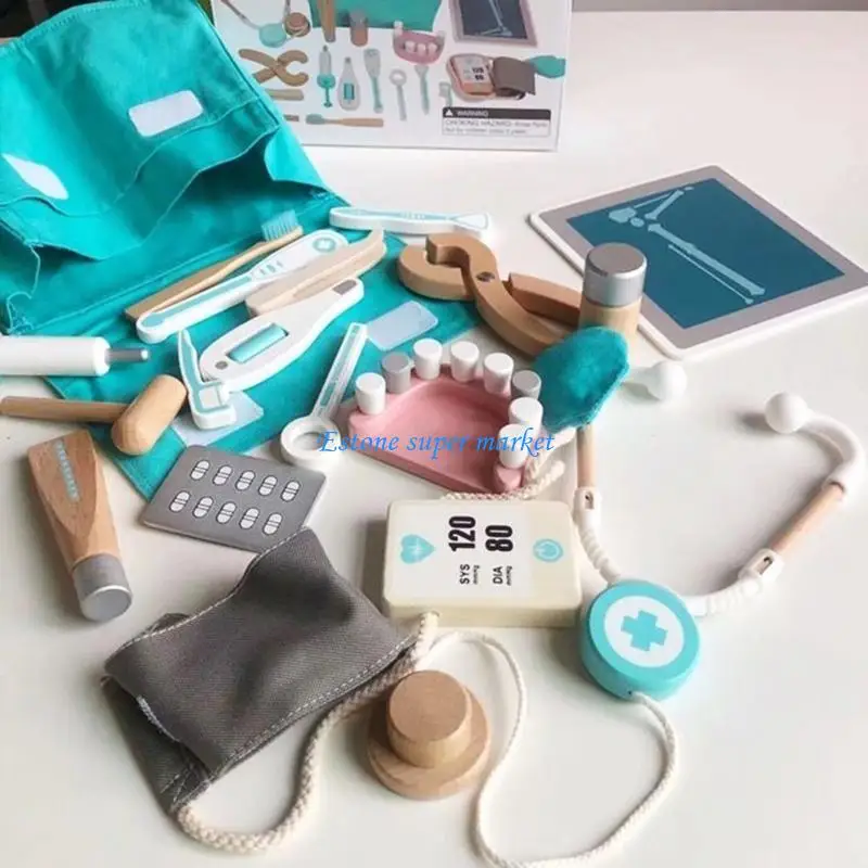 مجموعة ألعاب طبية محاكاة 090B مع ميزان حرارة للحمى، مجموعة هدايا للحفلات للفتيات والأولاد #4