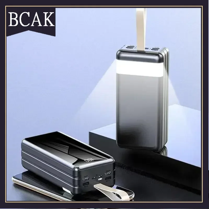 Hot Style BCAK Full Mirror Power Bank Wholesale Large Capacity 60000 MAh Outdoor Portable Mobile Phone 200000 MAh Mobile Power S