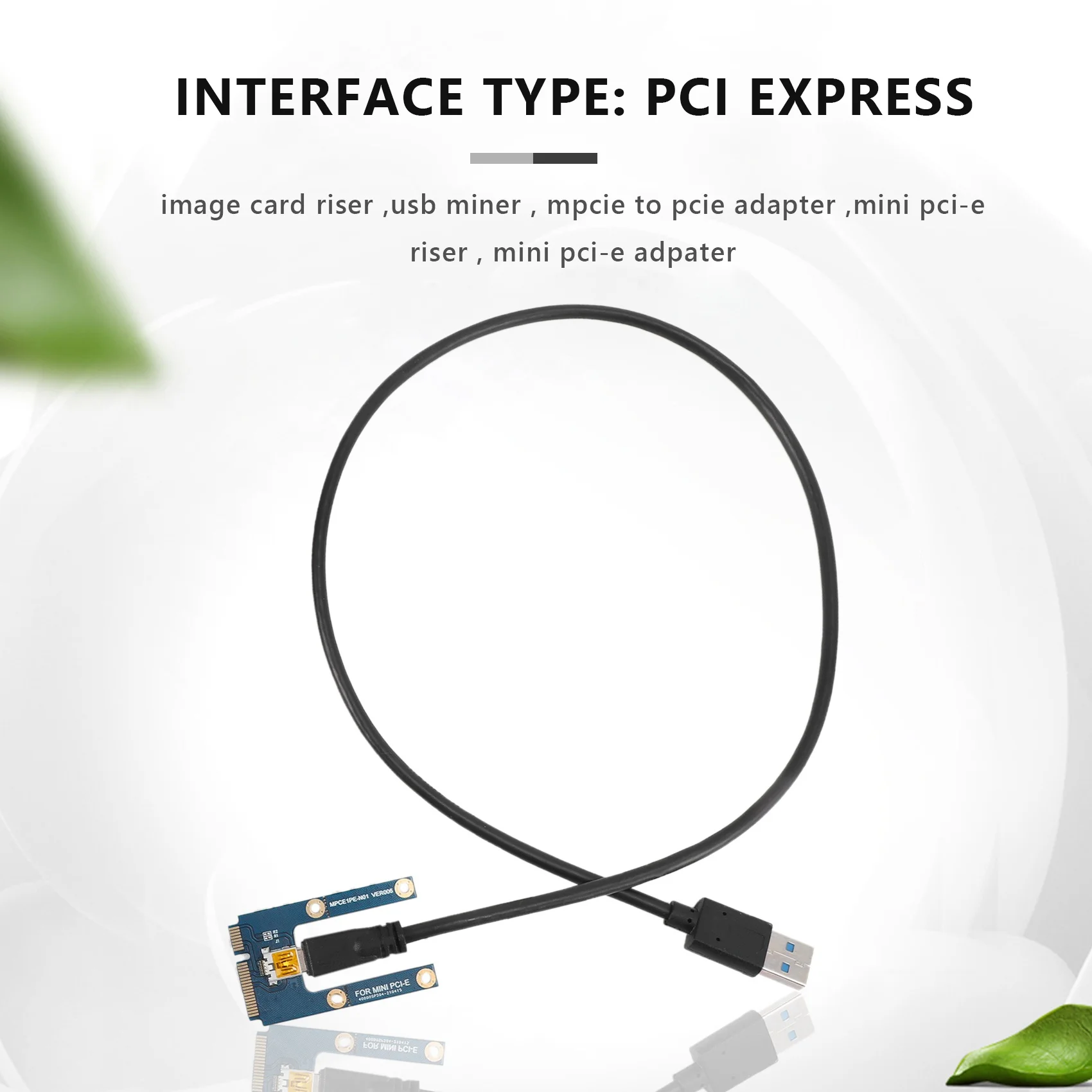 QWE-Mini Pcie To PCI Express 16X Riser For Laptop External Image Card EXP GDC BTC Antminer Miner Mpcie To PCI-E Slot Mining Card