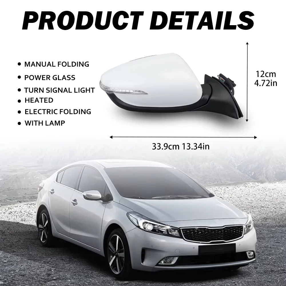 Copertura Specchietto Retrovisore Per Kia Forte/Cerato K3/Ceed 2012-2018 - Argento Diamante
