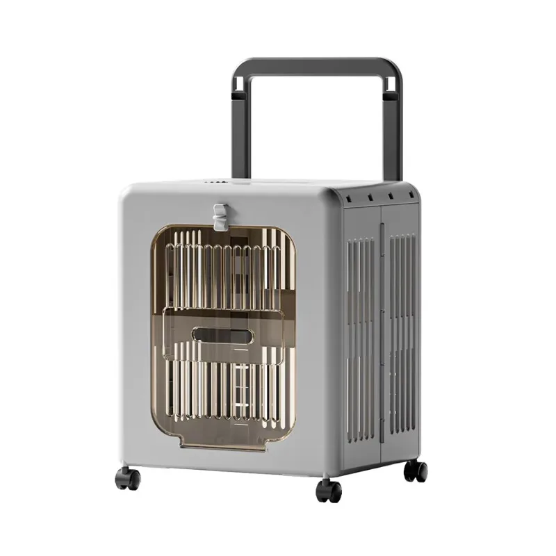 

Foldable Plastic Pet Carry-On Suitcase-Portable Cat & Dog Carrier Large Capacity Breathable Design for Air Travel Outdoor Use