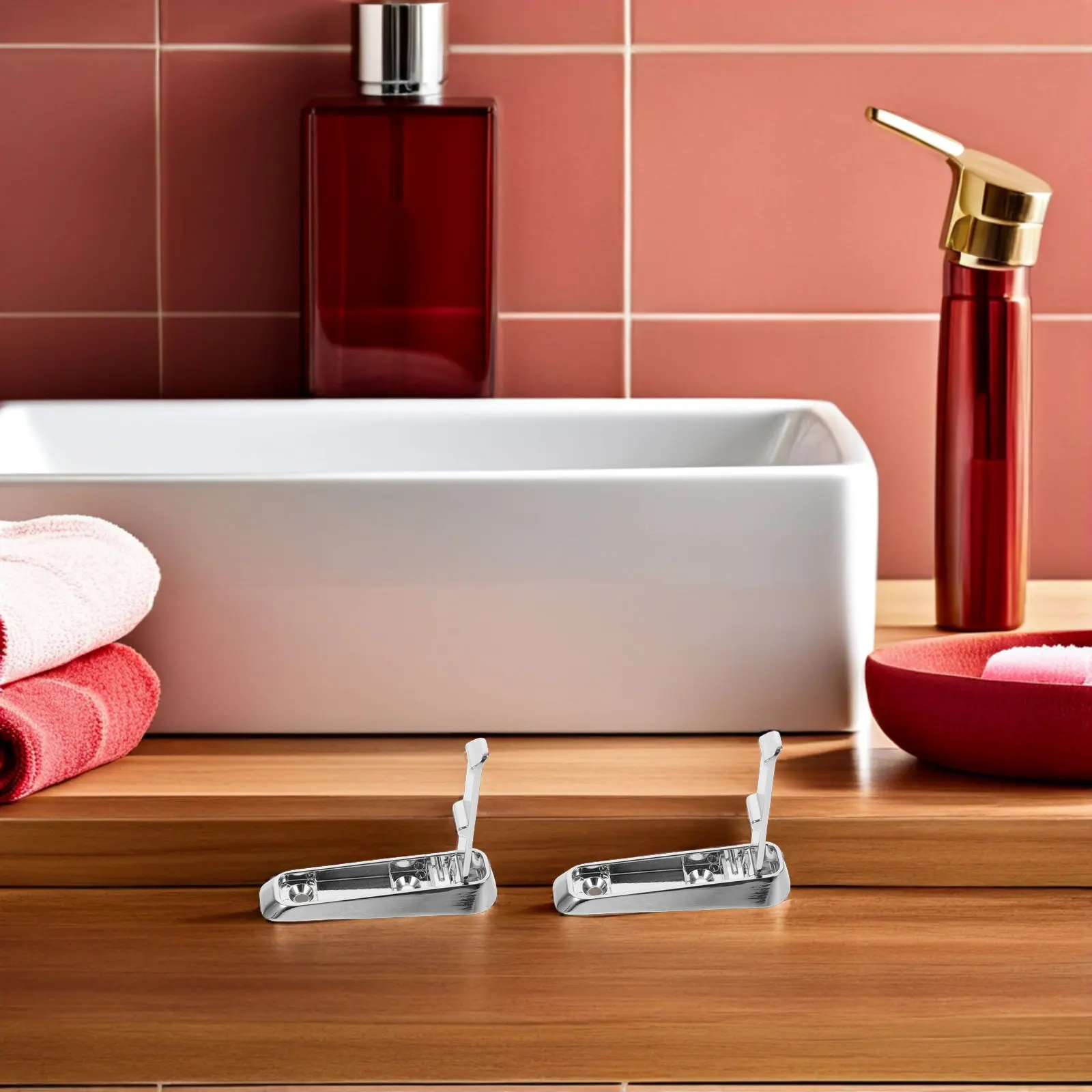 2Pcs Folding Coat Hooks Aluminum Alloy Hidden Wall-Mounted Fold Down Hooks No Drill Easy Install Space Saving for Bathroom