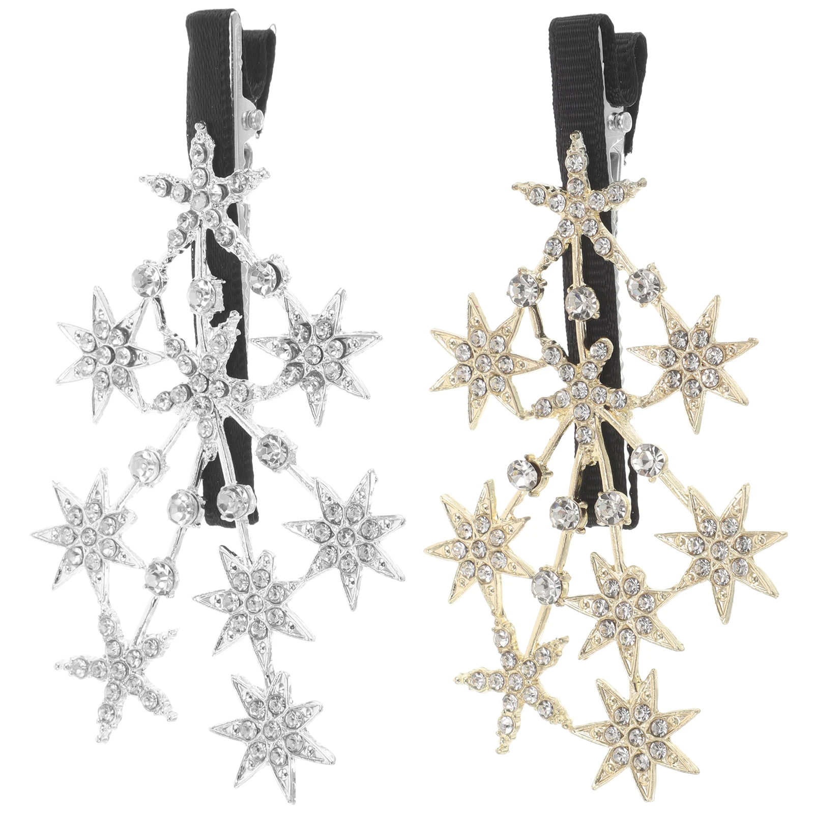

2 Pcs Sparkly Rhinestone Star Hairpin Clips for Women Bangs Hairstyle Accessories Mini Claw Luxury Korean Design