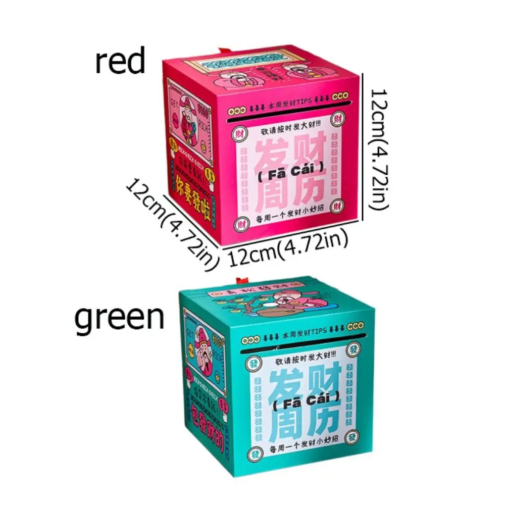 Funny Cartoon Weekly Calendar Pull Type Paper Fortune Desk Calendar Blessing Words Mini Calendar Chinese New Year