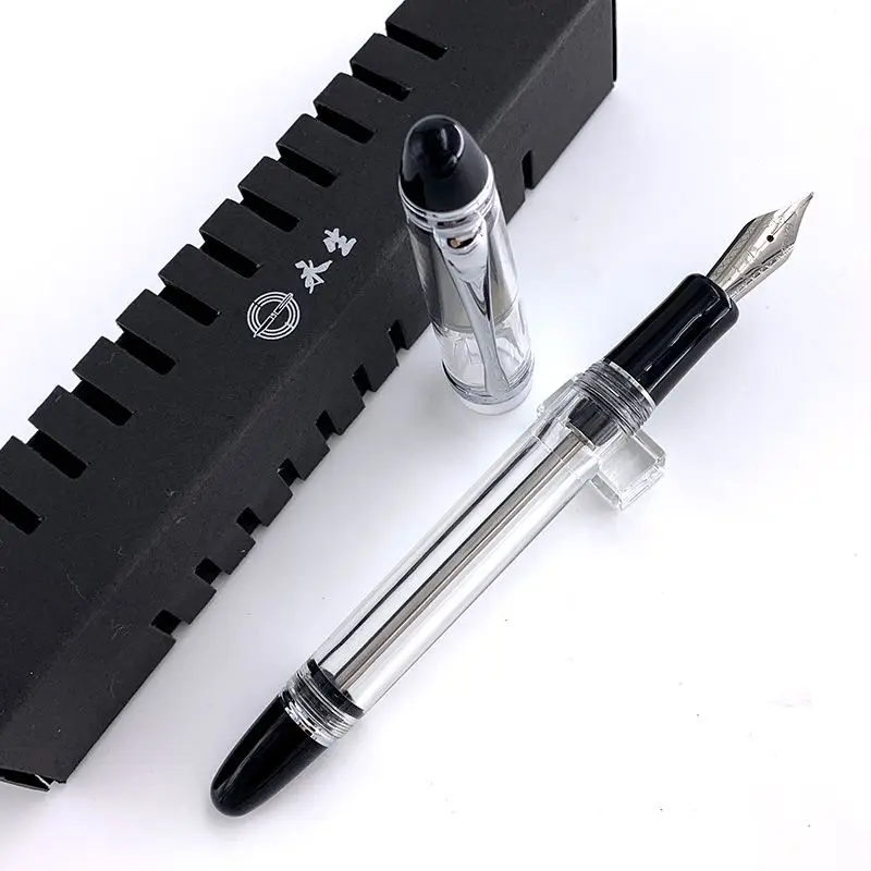 Wingsung 699 Acrylic Resin Fountain Pen Big Size Tip Negative Pressure Inking EF/F/M 0.38/0.5/0.7mm Nib Ink Pen School Supplies