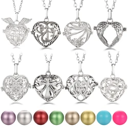 Trend Heart-Shaped Music Ball Aromatherapy Love Necklace Essential Oil Diffuser Couple Romance Chime Caller Pendant Jewelry Gift