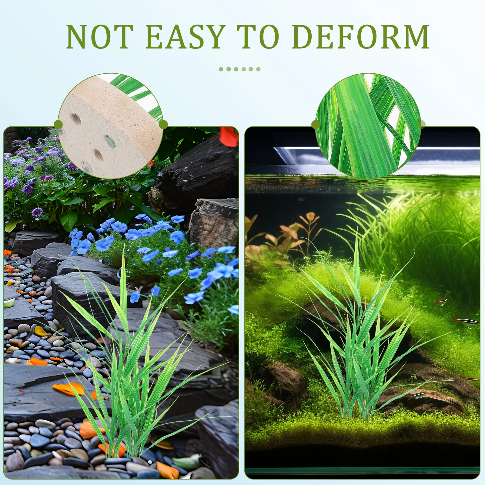 

Realistic Artificial Aquarium Plants for Fish Tank Decor - Silk Plastic Aquatic Grass Simulation Landscape with Natural Hiding