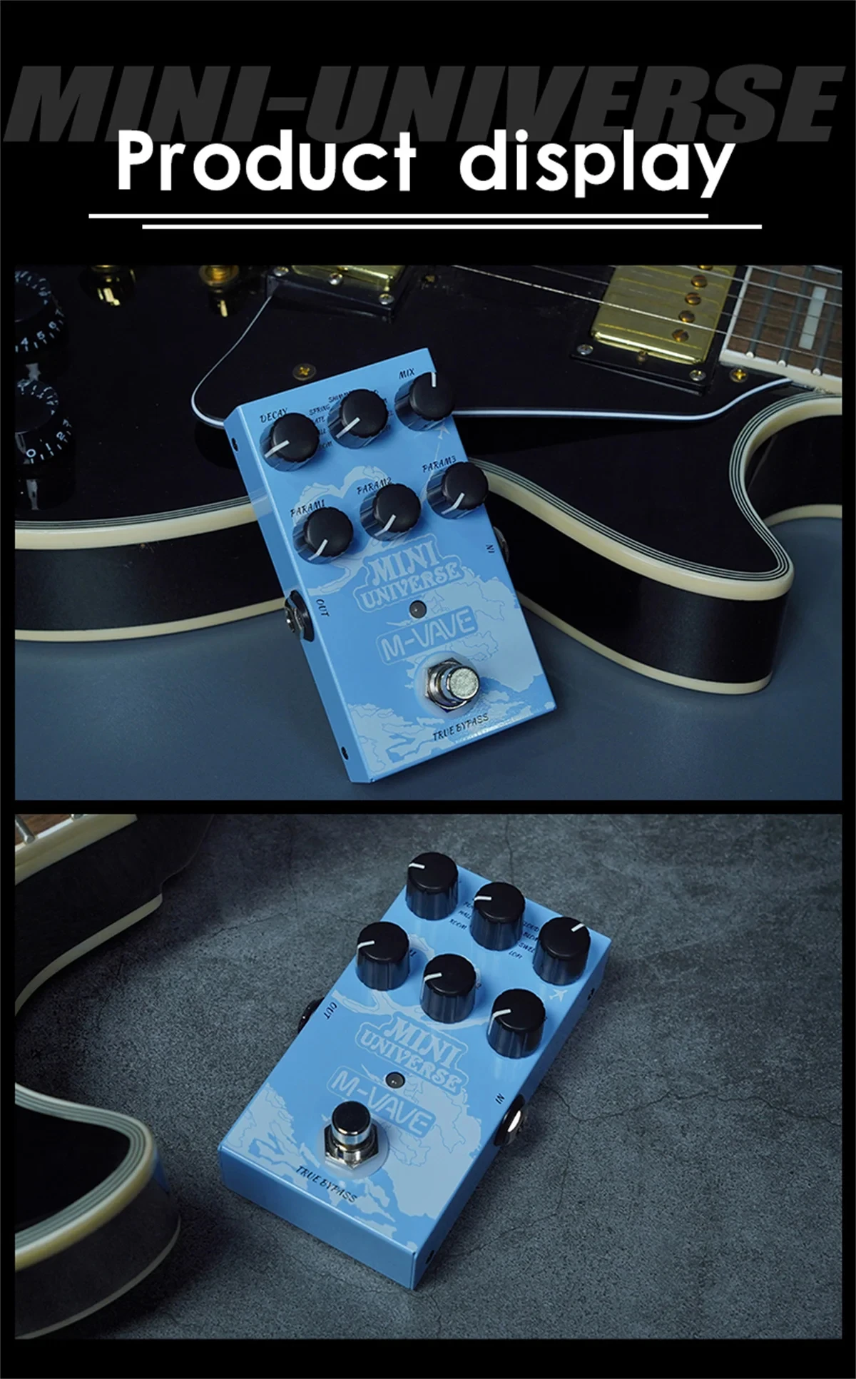 M-VAVE ميني الكون ريفيرب تأثيرات دواسة الغيتار الرقمي ريفيرب صحيح الالتفافية المعدنية 9 نغمات ريفير لاستوديو الغيتار الكهربائي