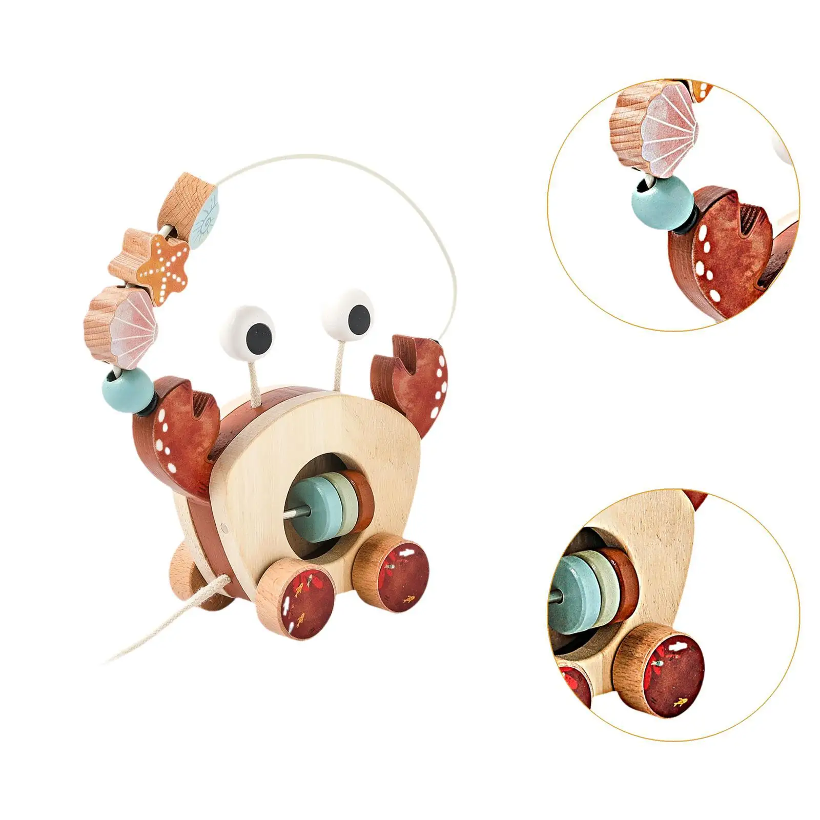 Dierenduw- en trekspeelgoed voor kinderen, houten loopspeelgoed met touwtje