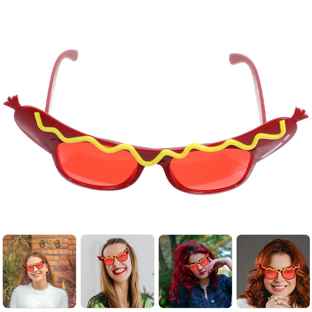 

2Pcs Hot Dog Novelty Glasses Lightweight Funny Party Eyewear Costume Festival Birthday Halloween Photo Props Funny Eyeglasses