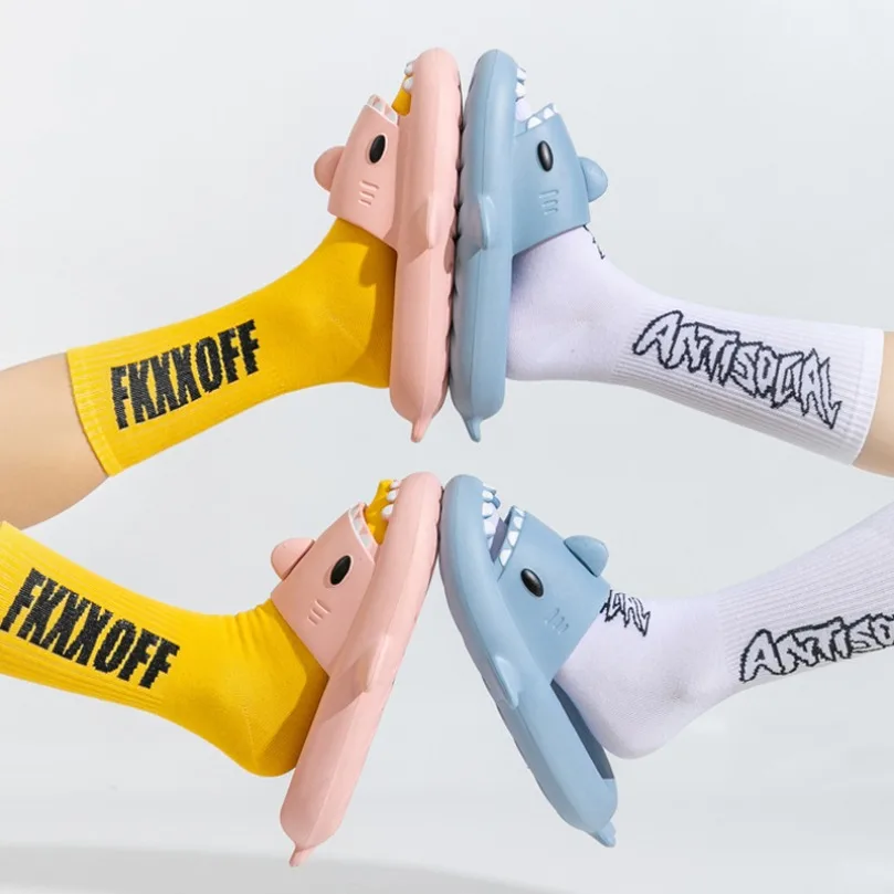 

Men Shark Slippers Cloud Clapper Male Slides Summer Beach Indoor Soft Eva Sandals Women Funny Non Slip Home Shoes Ladies Female