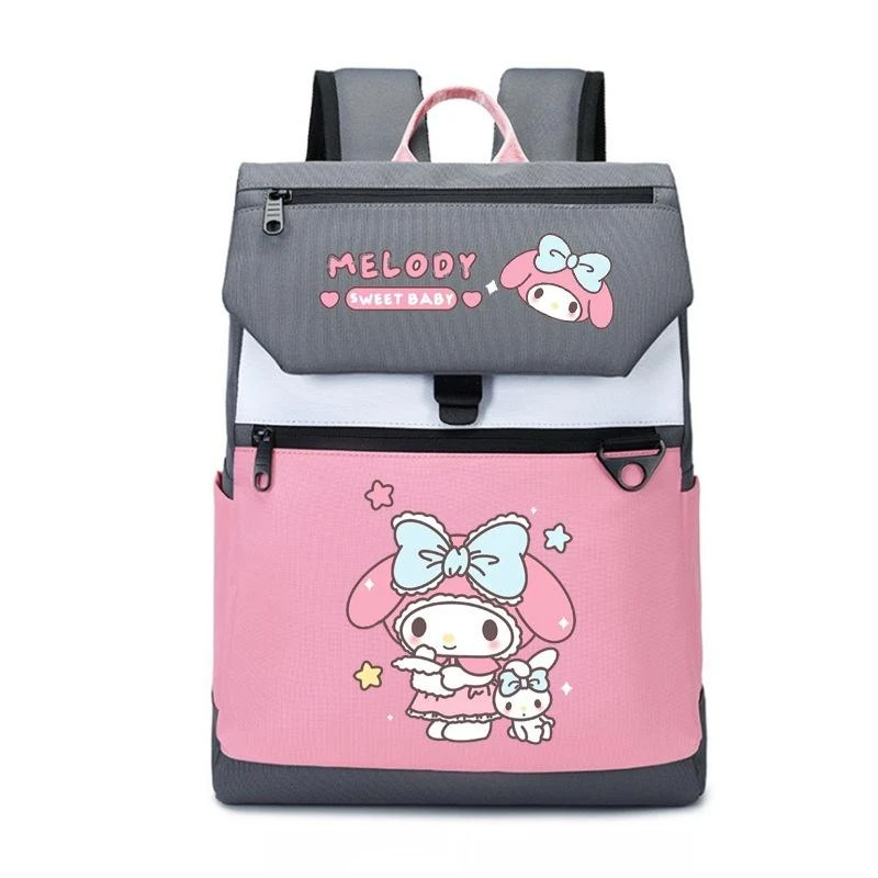 Sanrio Surrounding Kuromi Schoolbag For Middle School Students Simple, Lightweight, Large Capacity Schoolbag Melody Travel Bag