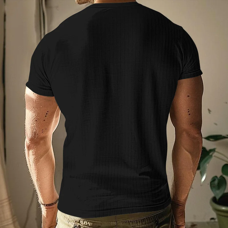 Men's sports T-shirt quick-dry Breathable Shirt Slim Button V-neck tops Solid Color Casual fitness short sleeve T-shirt Men