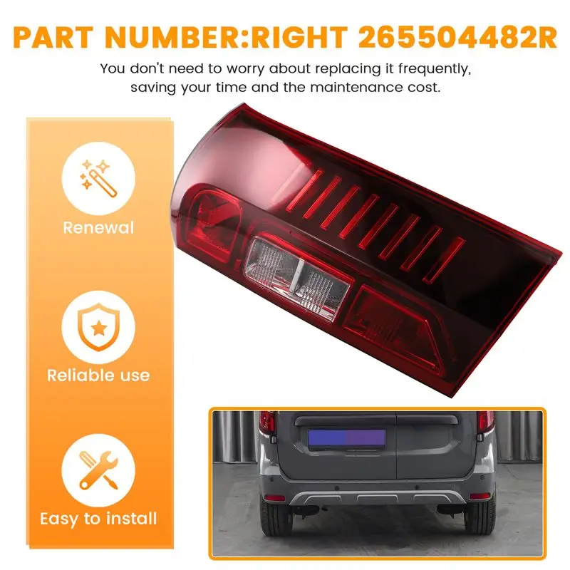 اكسسوارات السيارات لرينو اكسبرس 2021 2022 2023 2024 الذيل ضوء مصباح مكبح خلفي اليسار