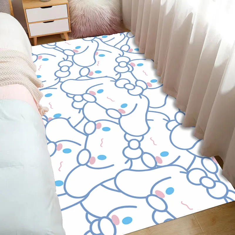 Sanrio Hello Kitty Area Carpet Cartoon Cinnamoroll Kuromi Melody Rug Lounge Bedroom Bedside Floor Mat Kids Bedroom Home Decor