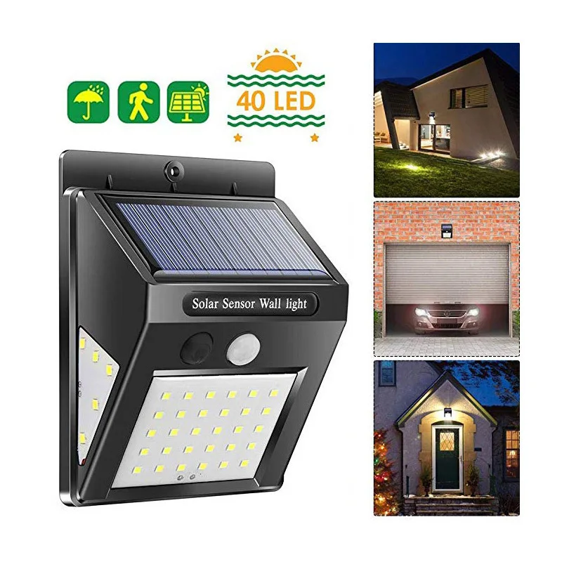 Solar Panel OutdoorLights with Motion Sensor 1200mA Outdoor Waterproof Lighting Lamp for Garden Yard