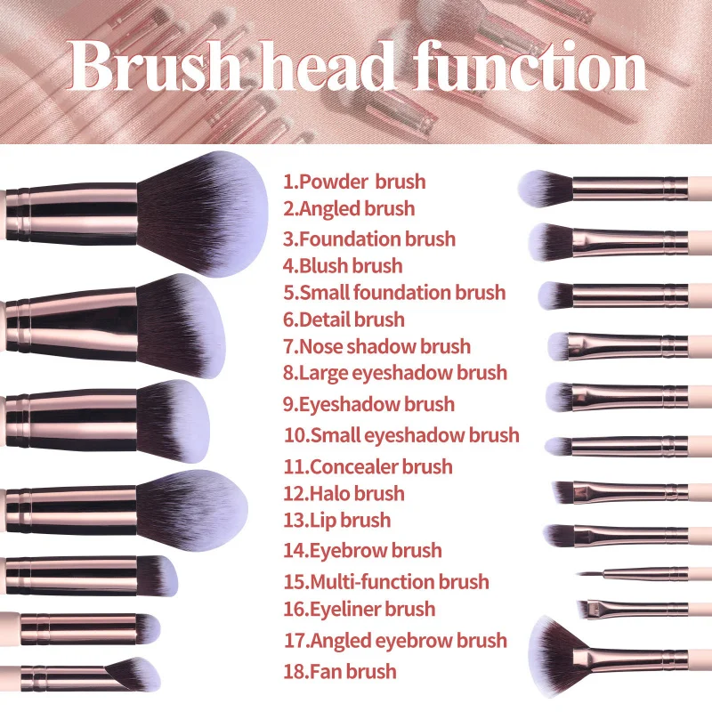 Full set makeup brush powder brush powder foundation brush blush eye shadow18suit practical