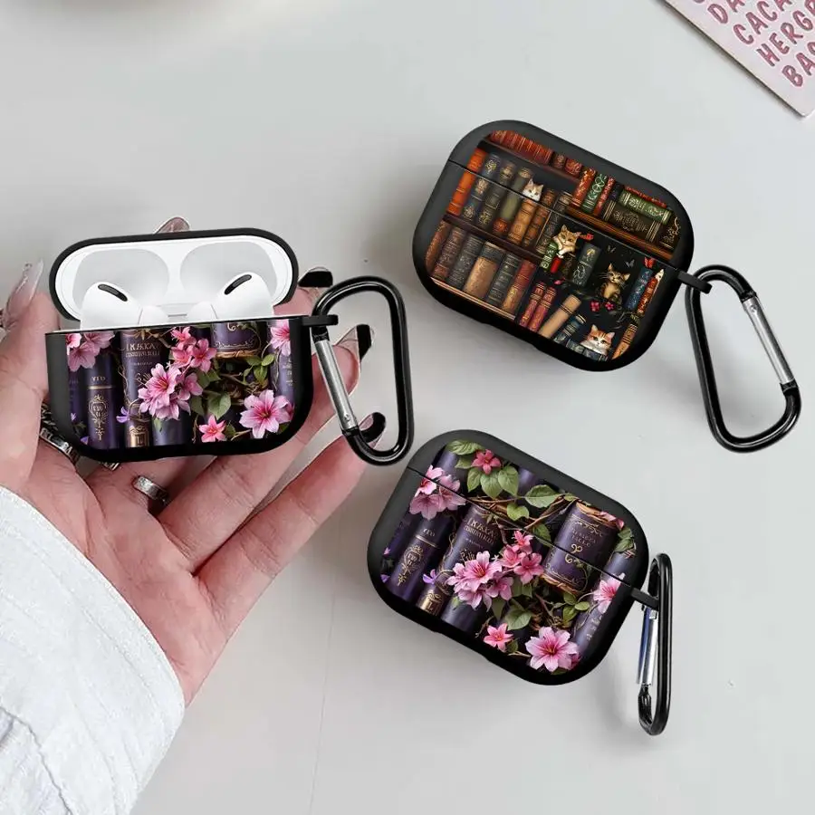 

Case For Airpods 1 Pro3 Pro2 Pro 4 3 2 Earphone Cases Cover Bookshelf With Cute Cat