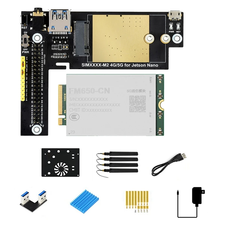 FM650 CN 5G Module For Jetson Nano 5G/4G/3G Expansion Board For Regions With 5G Signal Coverage US Plug Durable