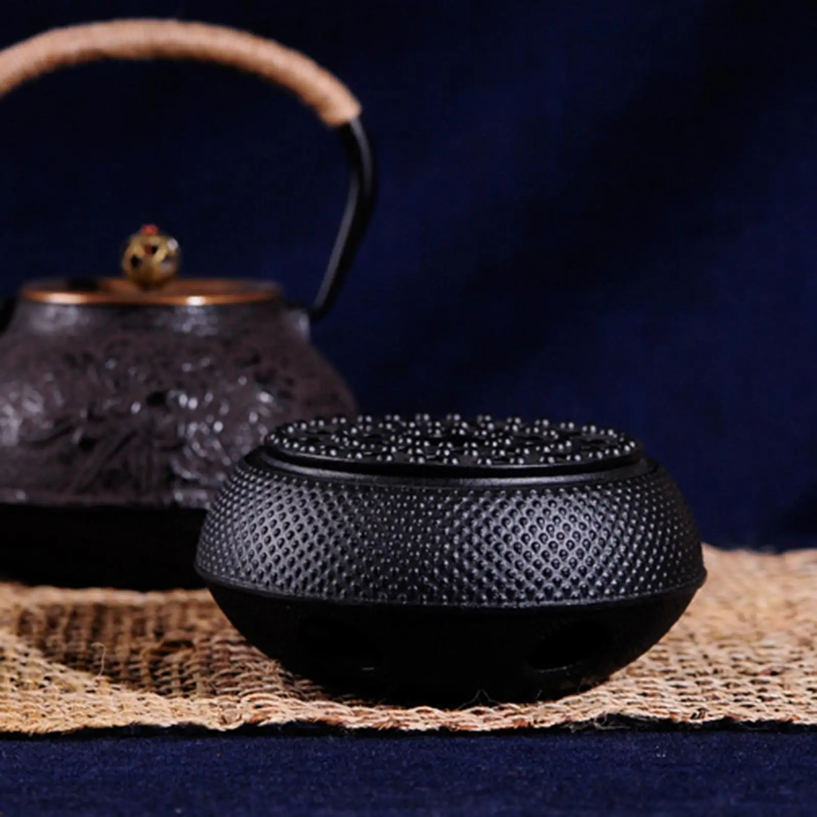 Black Teapot Cozy Made of Small Dots, Insulation Base, Heater