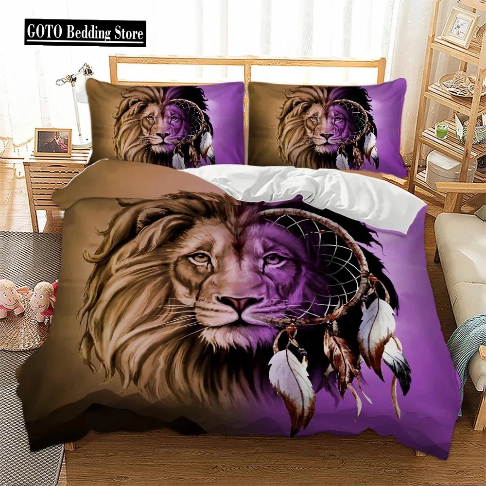 

Bedclothes 100% Bamboo Fiber Bedding 3d Lion King Size Bedding Set Dream Catcher Quilt Set Boho Bohemia Bed Sets Europe Bedding