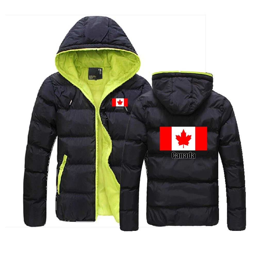 Canada Flag Logo Print 2026 Best Seller High-end Luxury Hooded Coat Autumn Winter Football Team Constant Temperature Jacket
