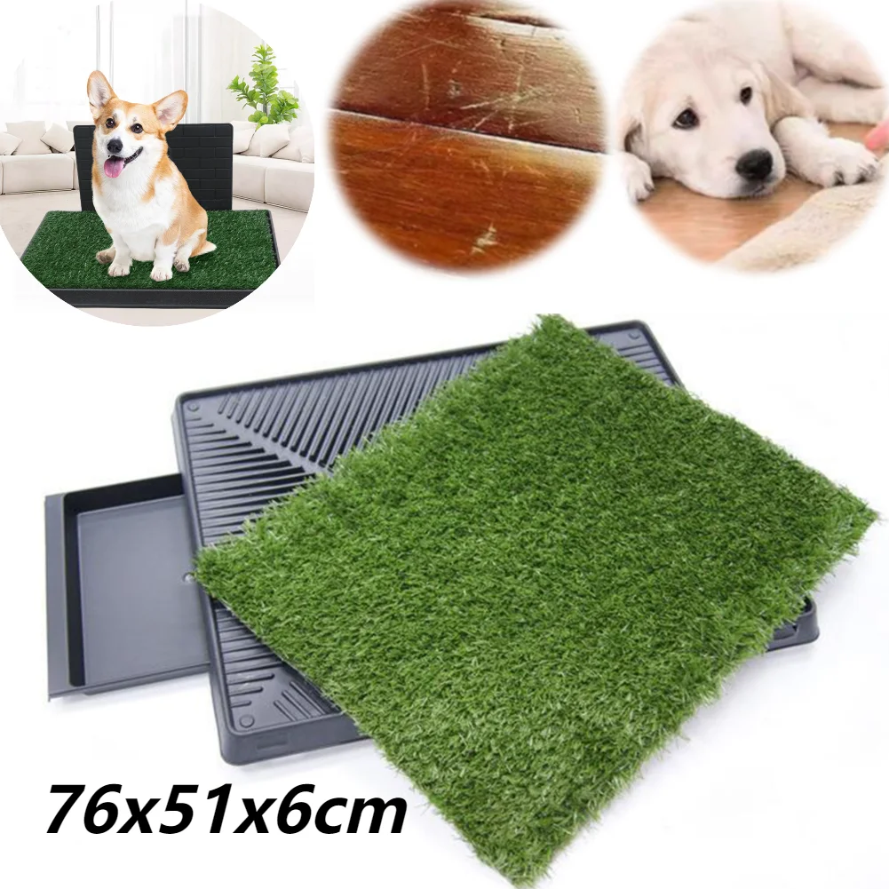 

Dog Grass Pad with Large Tray Reusable Indoor Or Porch Dog Potty Artificial Grass Training Pads for Indoor and Outdoor Use