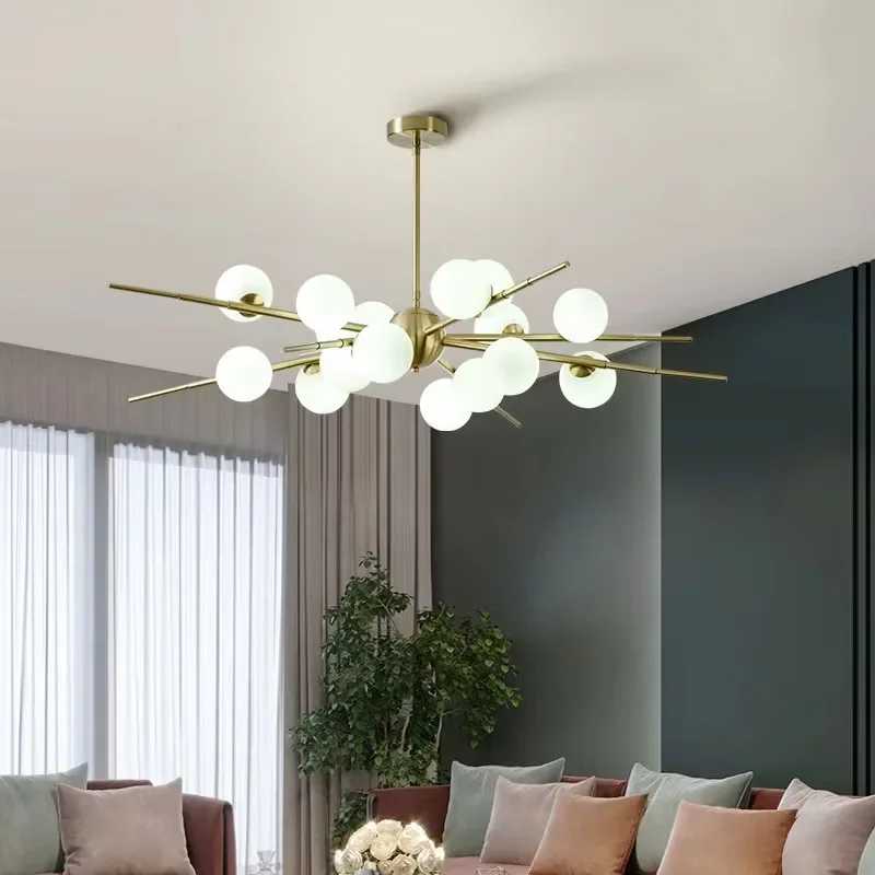 Nordic Modern Luxury Pendant Lamp Simple Magic Bean Molecular Lamp Hanging Light Fixture Dining Living Room Bedroom Chandelier