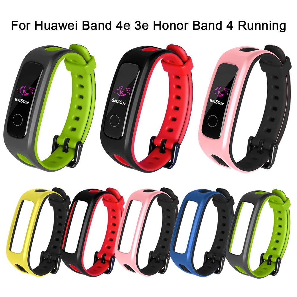 سوار الموضة الملونة المعصم Watchband حزام معصمه لينة سيليكون حزام لهواوي الفرقة 4e 3e الشرف الفرقة 4 الجري