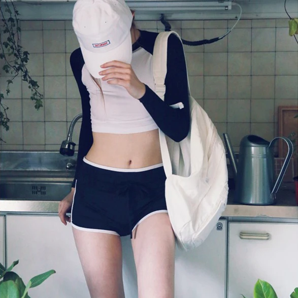 

Ladies' Two-Piece Surfing Swimsuit Long Sve Sun Protection Slimming Belly Cover Sexy Pure Desire Spor Swimming Costume