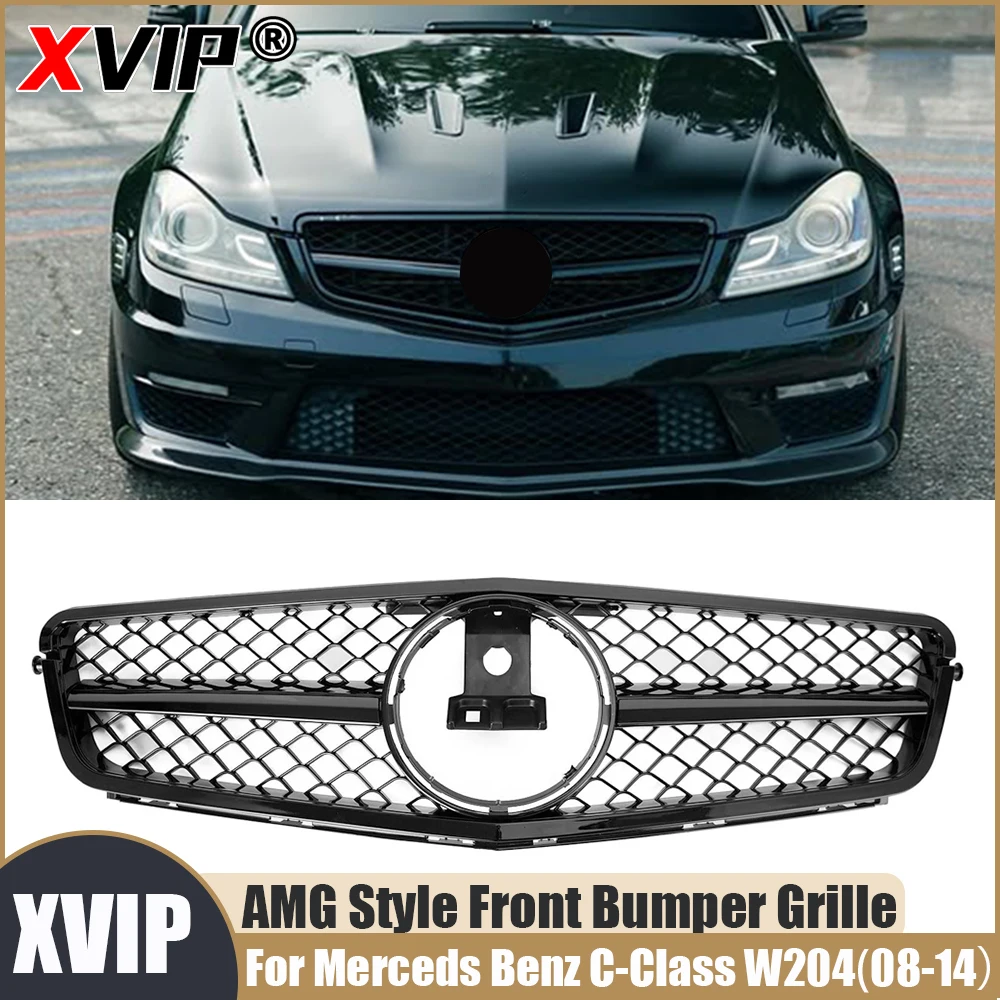 

XVIP Glossy Black AMG Style Front Bumper Grille Fit For Mercedes Benz C-Class W204 2008-2014 C180 C200 C230 C250 C280 C300 C350