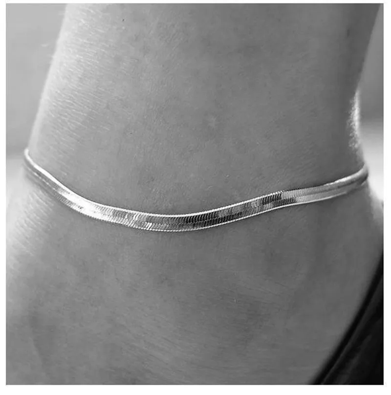 Stainless Steel Snake Chain Anklet for Women Summer Beach Gold Plated Anklets Fashion Jewelry Dropshipping Wholesale