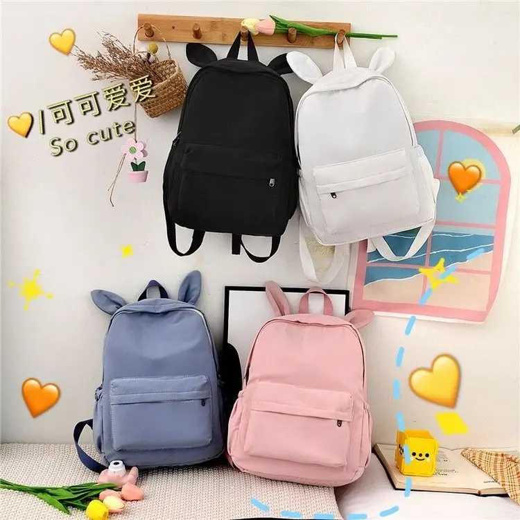 حقيبة ظهر نسائية من النايلون على شكل أرنب، حقيبة سفر كاجوال، حقائب مدرسية كبيرة، حقيبة يد للتنقل اليومي #2