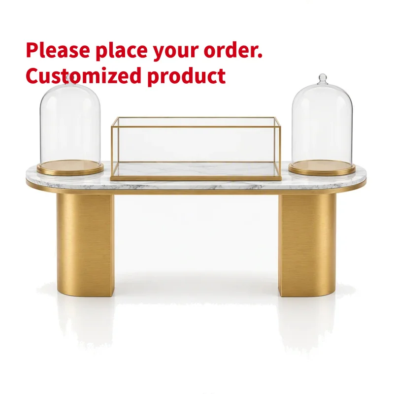 custom.Custom Dome Shaped Jewelry Display Pedestal Glass Cloche LED Lighting Retail Store Boutique Distributor