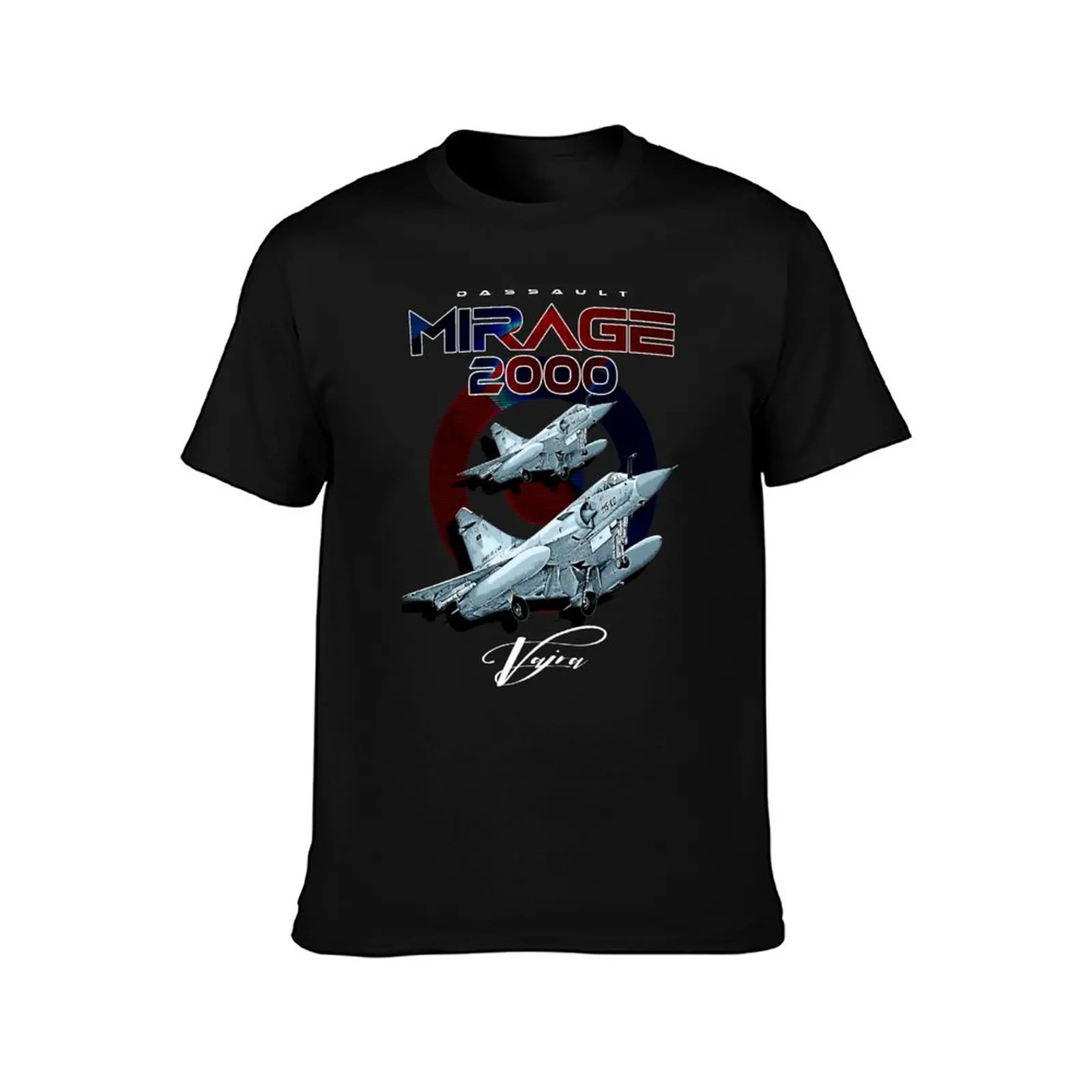 Dassault Mirage 2000 French Vintage Multi-Role Fighterjet Aircraft T-Shirt Work Style Casual T-Shirt