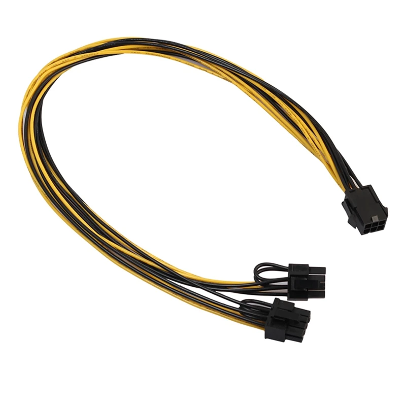 PCI-e PCI Express 6pin femmina a doppio doppio 2 porte 8pin (6 + 2pin) adattatore F/M maschio GPU scheda Video cavo di alimentazione 18AWG 20Cm