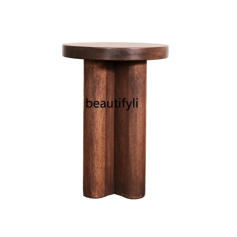 Champagne Side Table Teak Solid Wood Small Coffee Table Corner  Nordic Retro Quiet Style B & B Designer furniture living room