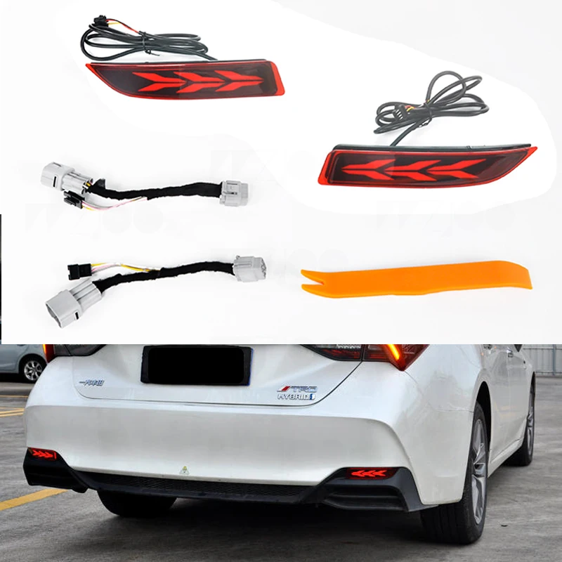 ROMADA Led Tail Lamp Rear Lamp Turn Signal Brake Lamp Rear Bumper Fog Lights Through Lights For Toyota Avalon 2018-2020