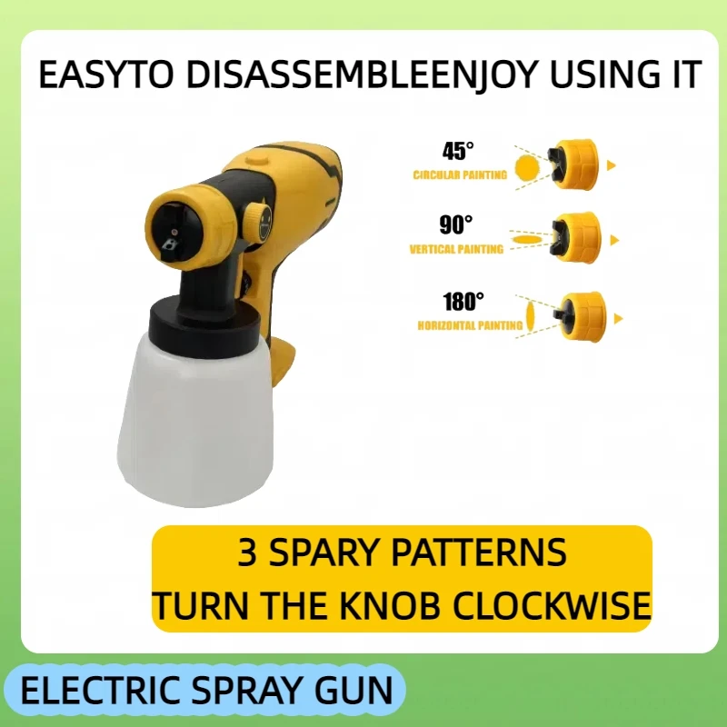 800 ml kabellose elektrische Spritzpistole, tragbares Farbspritzgerät, Hochleistungs-Spritzpistole für Automöbel, leicht zu reinigen, 20-V-Batterie
