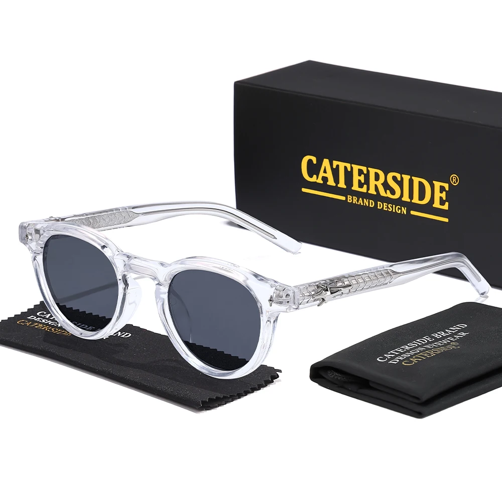 

CATERSIDE Vintage Round Man's Sunglasses Luxurious Punk Brand Design Sunglasses Women's Outdoor Travel Decorative Glasses Uv400