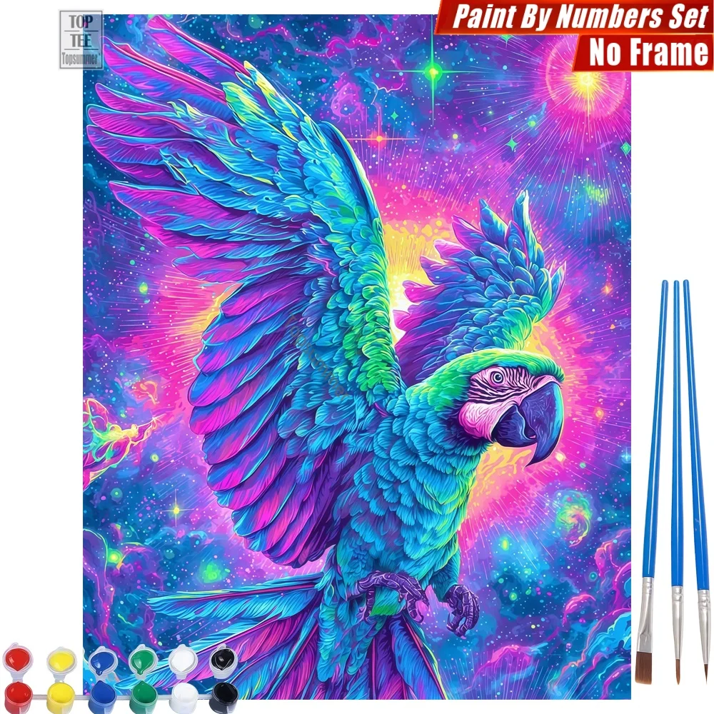 

Набор для рисования по номерам Vibrant Parrot Starry - Набор для рисования по номерам с изображением паррота в полете, украшение для дома, подарок на Новый год для папы