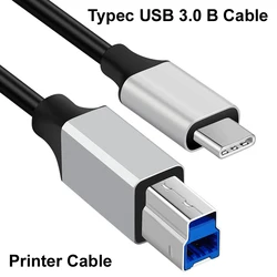 0.5M 1m 2m 3m USB Type TYPEC To USB 3.0 Type B Printer Cable High-speed Square Port Data Computer Connection For HP Canon Eps
