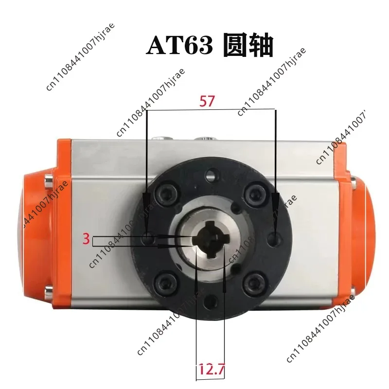 Professional AT series pneumatic rotary AT63 Octagonal shaft double acting actuator Pneumatic head dual action