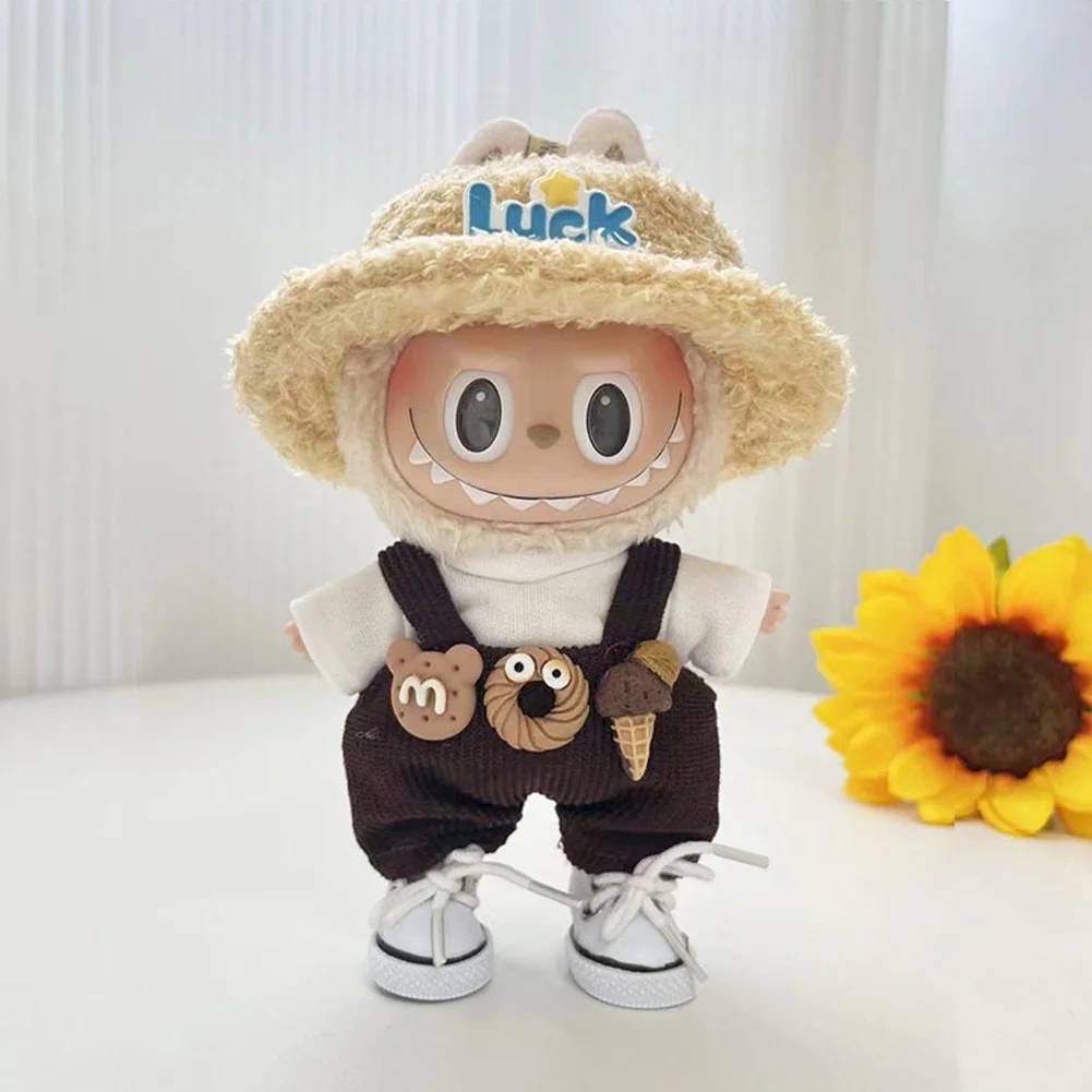 Cool Plush ตุ๊กตาเสื้อผ้าชุดอุปกรณ์เสริมสําหรับเกาหลี Kpop Exo Labubu Idol ตุ๊กตา Overalls ชุดเสื้อผ้า 17 ซม.ตุ๊กตาอุปกรณ์เสริม