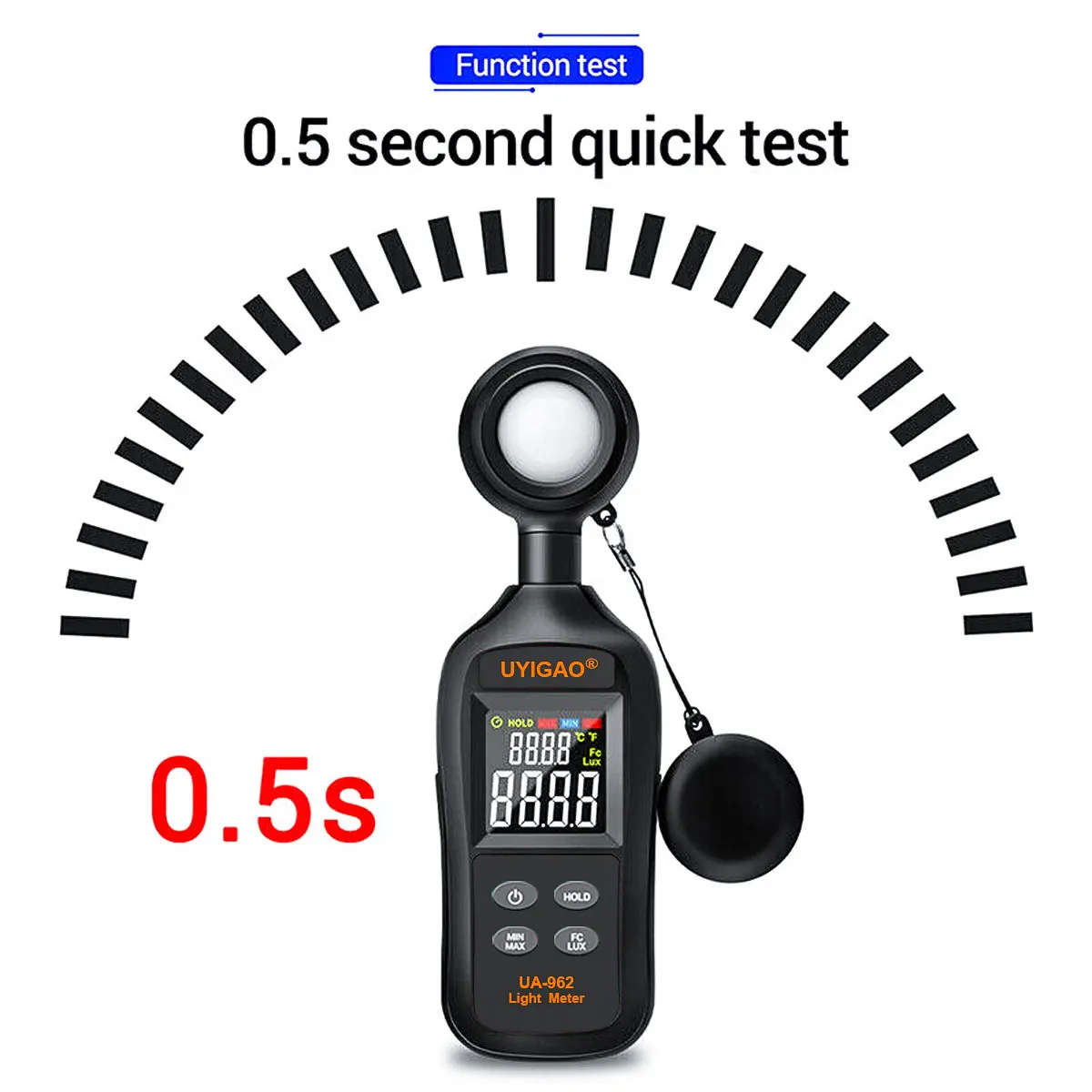 UYIGAO 40 Digital Light Meter 0~200K Lux Photometer Luxmeter Professional illuminometer Photo Detector Color LCD Display