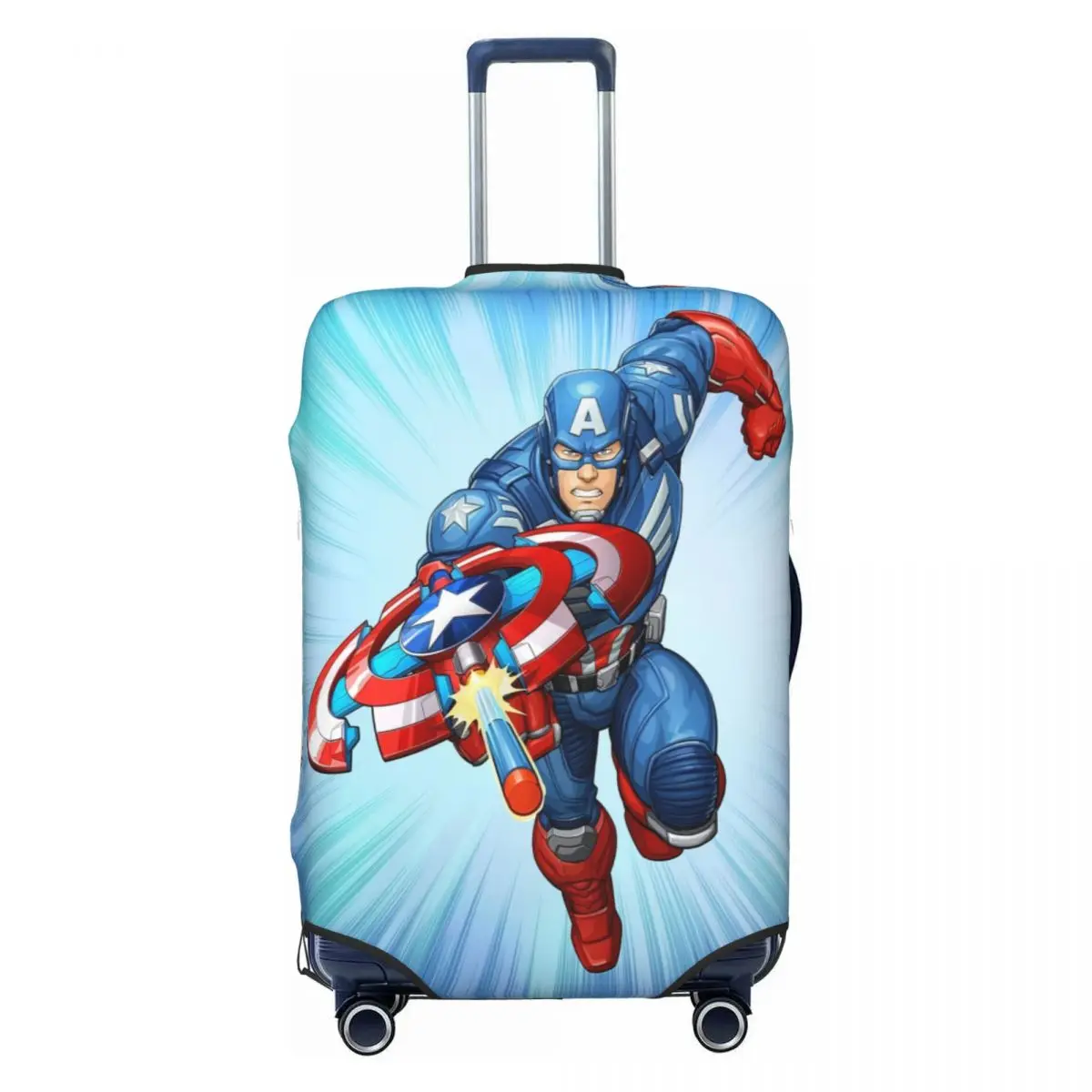 Custom Captain America sarung koper perjalanan elastis sarung protektif cocok untuk 18-32 inci