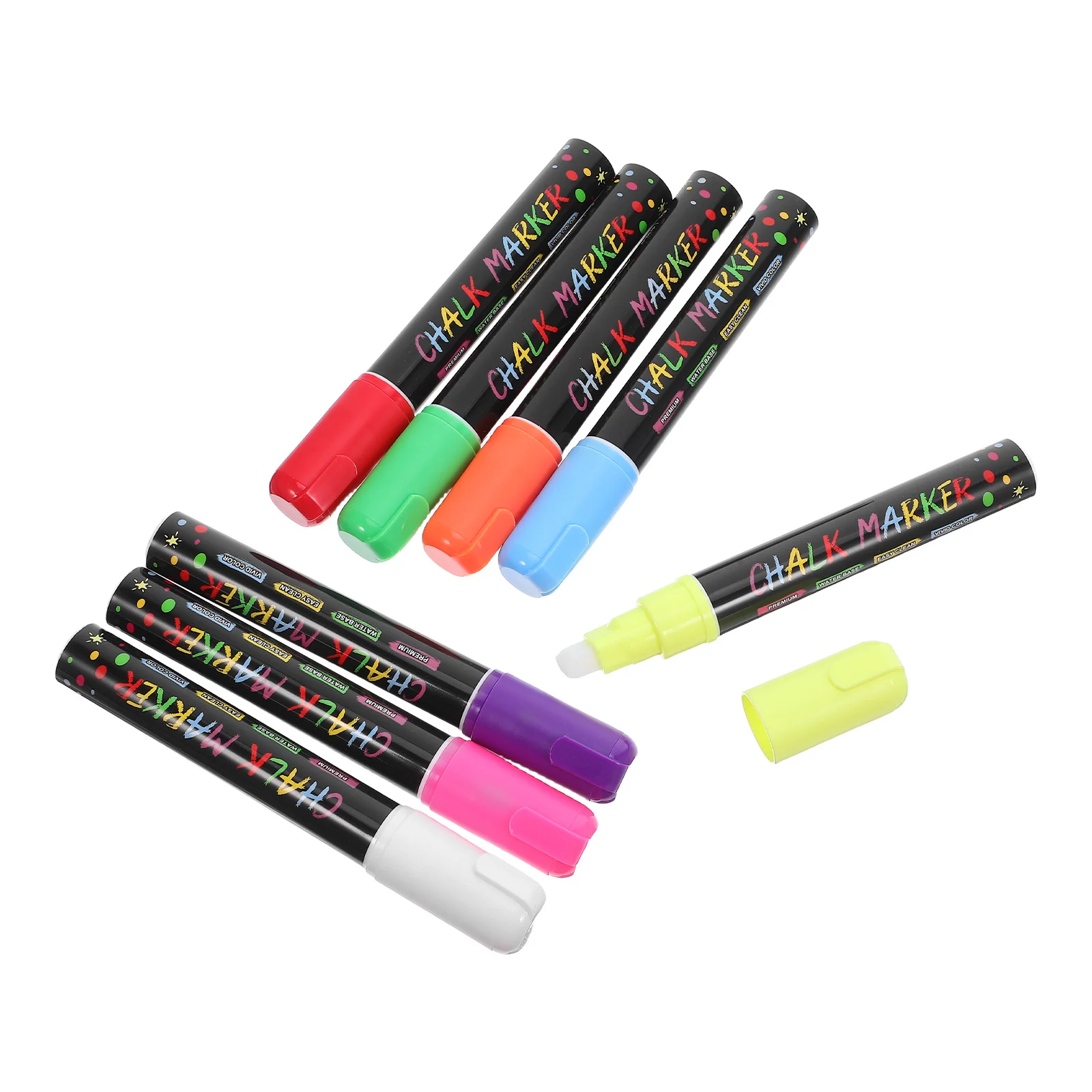 

8 шт., жидкие маркеры для классной доски, стираемые, с толстым наконечником, разноцветные меловые ручки для доски, стеклянные протираемые письменные принадлежности
